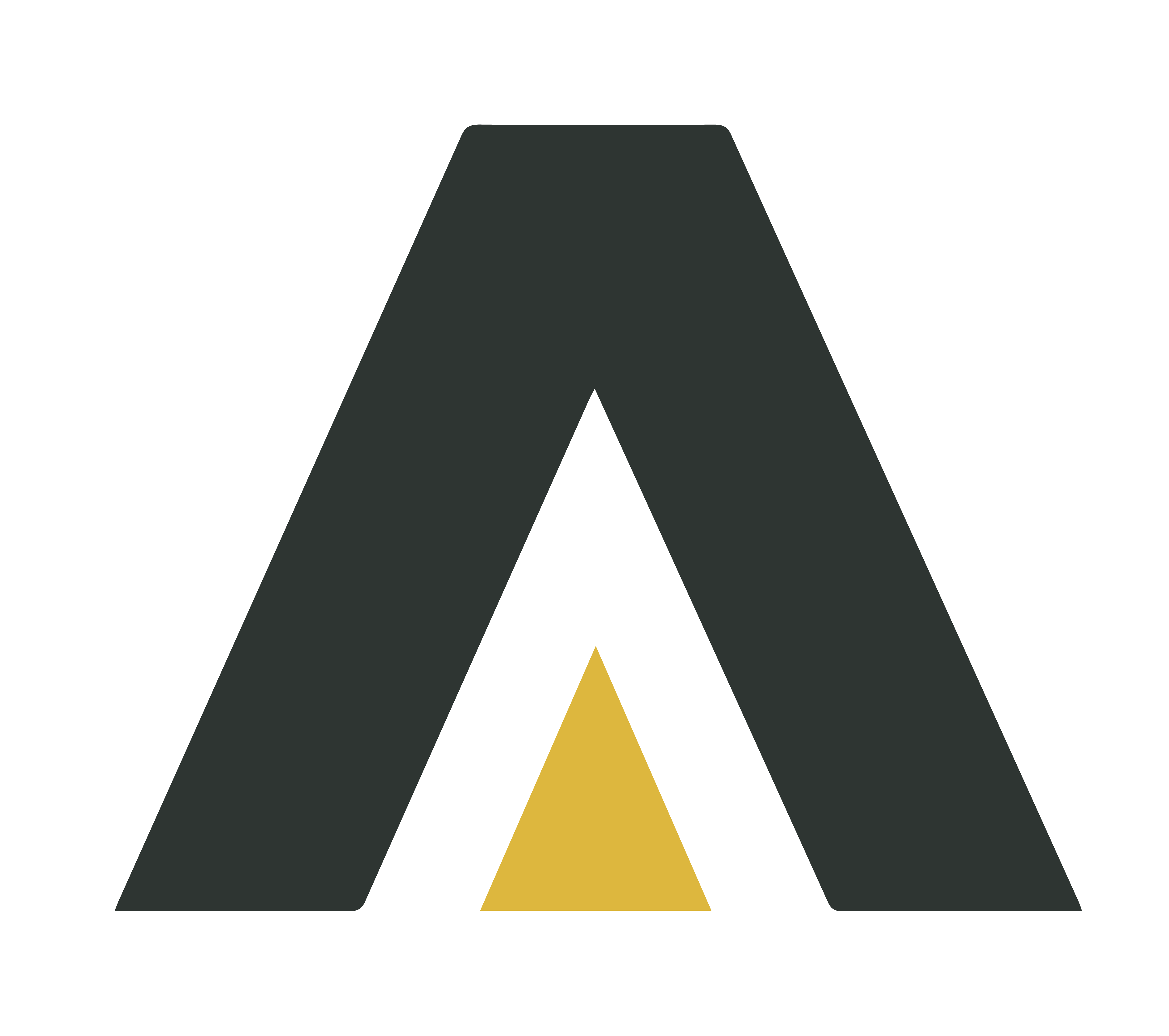 Emblem with gold inner peak on charcoal