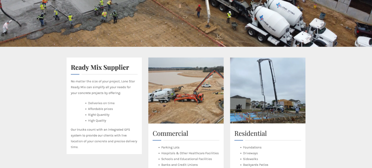 Lone Star Ready Mix concrete pour