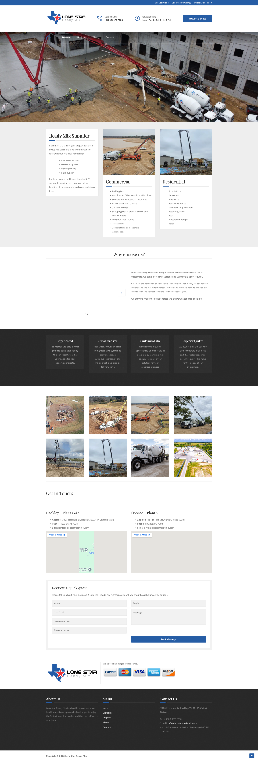 Lone Star Ready Mix 2019 website
