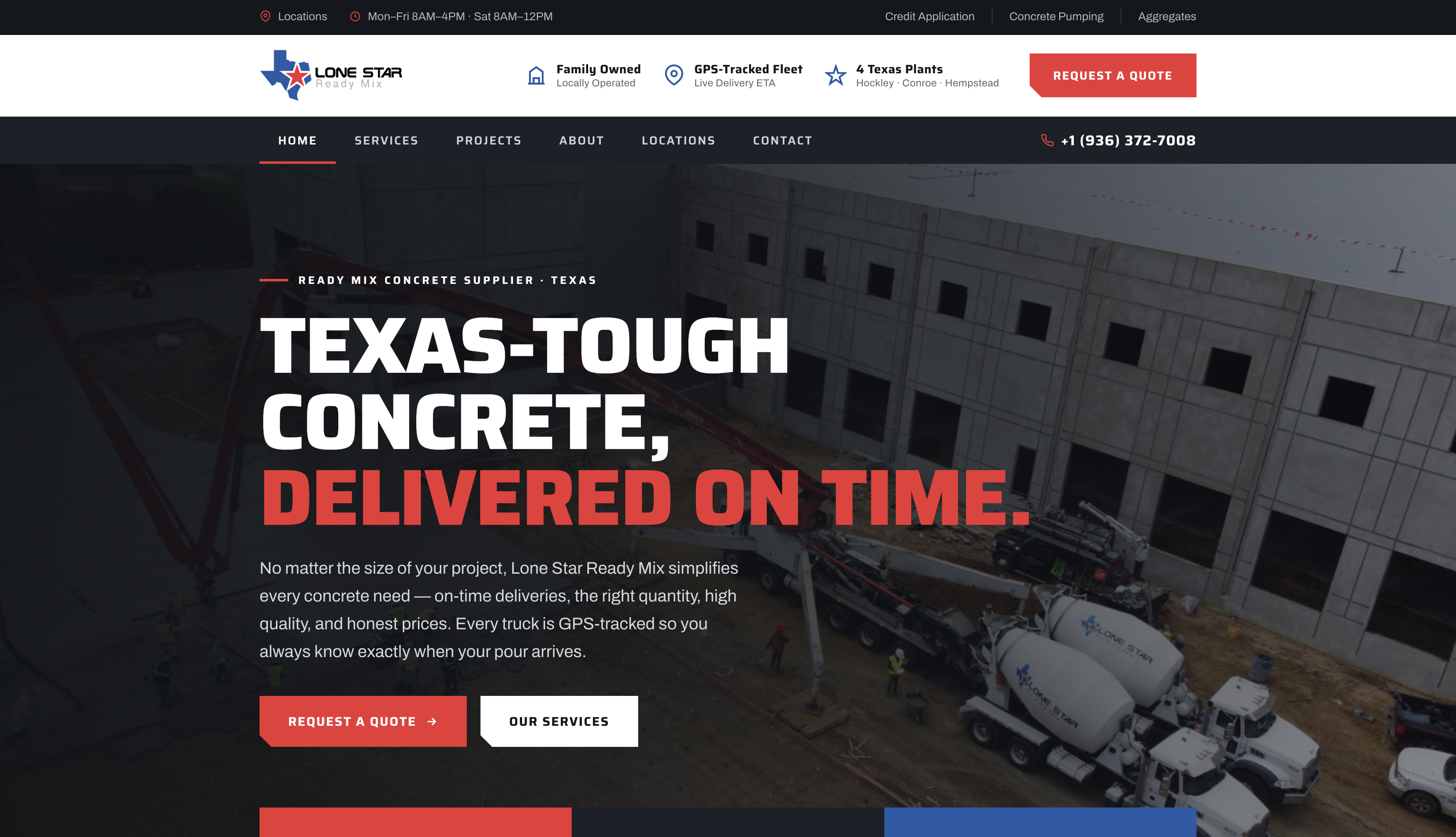 Lone Star Ready Mix current website
